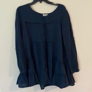 PQLA flowy navy blue top